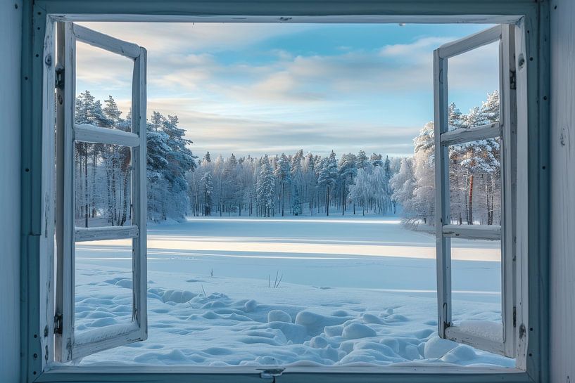 Fenster zur Winterlandschaft von Poster Art Shop