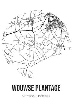 Wouwse Plantage (Brabant septentrional) | Carte | Noir et blanc sur Rezona