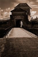 porte des campani tijdens de zomer in sepia