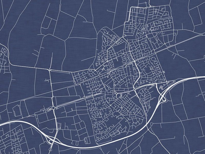 Map of Etten-Leur in Royal Blue by De Kaartenwinkel
