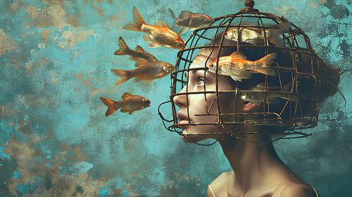 In the goldfish tank