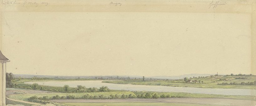 Blick von Rüsselsheim über den Main nach Mainz und Hochheim, 17. Mai, Carl Morgenstern von Meisterhafte Meister