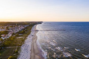 Aerial view of Ahlbeck with the pier on the island of Usedom by Werner Dieterich