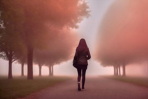 Vertroebeld pad - Vrouw met lang haar