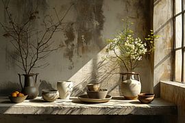 Ländliches Stillleben Erdtöne von Digitale Schilderijen