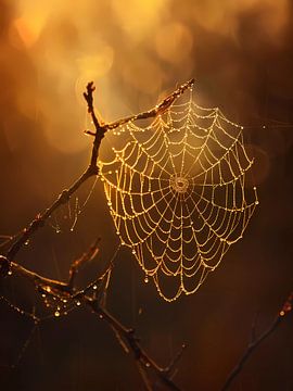 Spinnenweb bij zonsondergang van haroulita