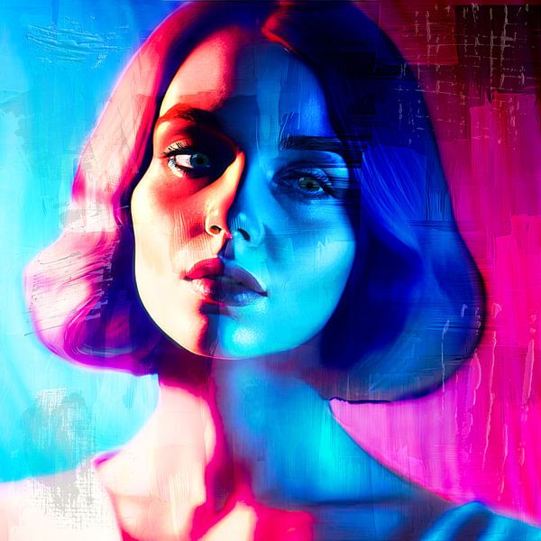 Verdrietig Pop Art portret