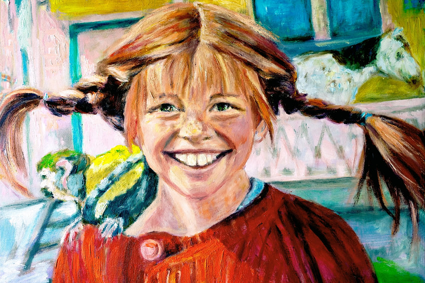Pippi Langstrumpf, Porträt II von <span class="secondary-font">Gemälde Liesbeth Serlie</span>
