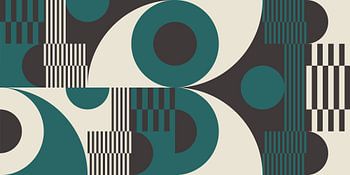 Retro Geometry: Serene Circles and Stripes no. 4