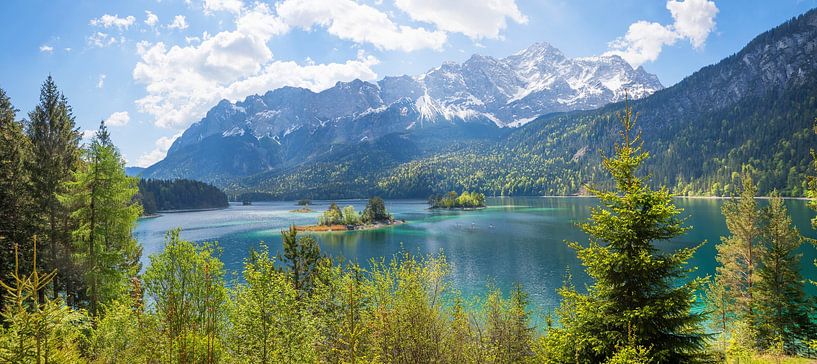 beautiful lake Eibsee, Almbichl and Ludwigsinsel islands, bavaria by SusaZoom
