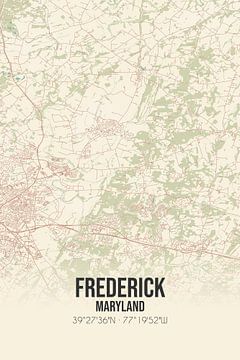 Carte ancienne de Frederick (Maryland), USA. sur Rezona