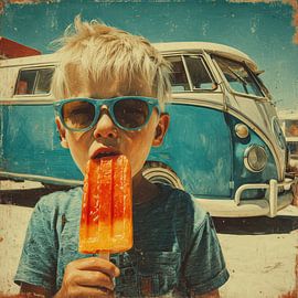 Porträt Kind retro Pop Art von Wilma Mesman