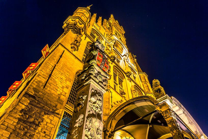 Gouda town hall closeup by Michael van der Burg
