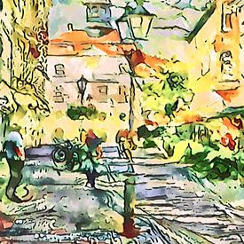 Lüneburg, Aquarell #1 von zam art