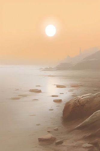 Beige Malerei Tranquil Euphorie | Landschaft