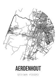 Aerdenhout (Noord-Holland) | Karte | Schwarz und Weiß von Ortsdrucke