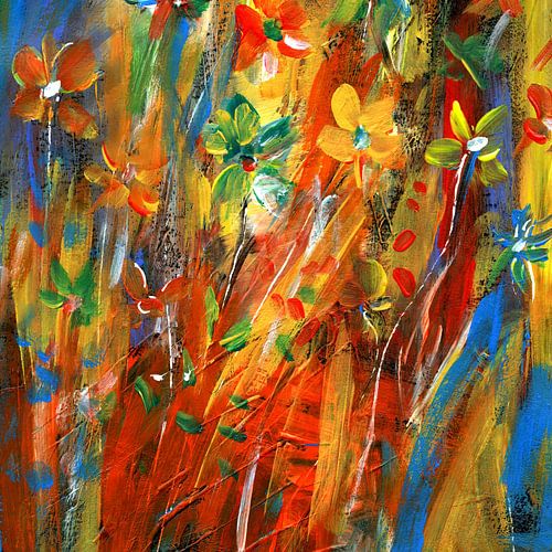 Bloemen in de wind