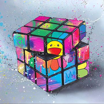 Rubik's Cube POP ART Art by heroesberlin Muurkunst NeoPOP van Jane_Pop_ARt