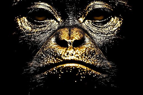 Gouden apenportret kunstwerk