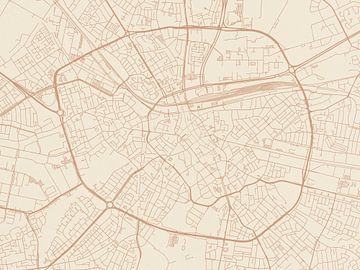 Kaart van Eindhoven in Terracotta van Map Art Studio