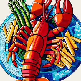 Assiette de homard en mosaïque sur Hoai Nguyen
