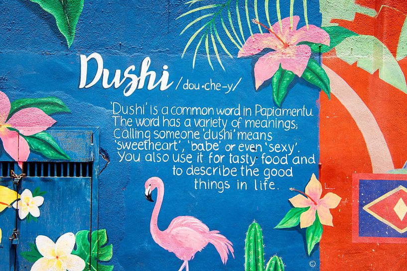 Muurschildering Dushi Curacao van Keesnan Dogger Fotografie