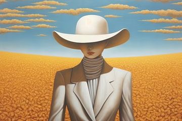 Vrouw met Hoed - Surrealistisch Schilderij van ARTEO Schilderijen