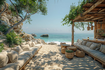 Strandbar-Lounge – beruhigendes Sommerfoto