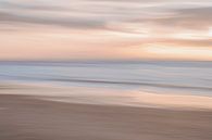 Long exposure abstract beige and blue pastel art print - neutral colours nature photography by Christa Stroo photography thumbnail