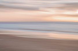 Long exposure abstract beige and blue pastel art print - neutral colours nature photography