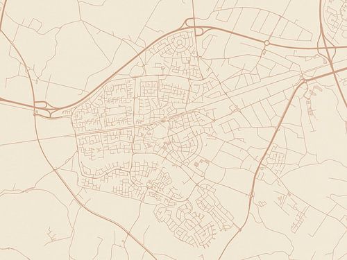 Kaart van Wijchen in Terracotta