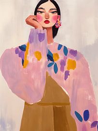 Colourful modern and abstract portrait by Carla Van Iersel