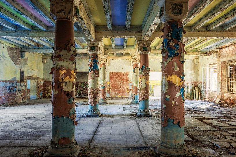 Germany - Legacies in a barracks - play of colours of peeling paint by Gentleman of Decay