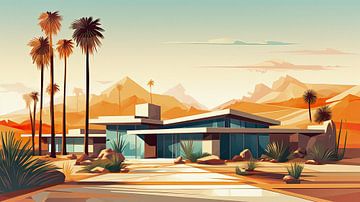 Modernistisches Haus Wüste Arizona von Vlindertuin Art