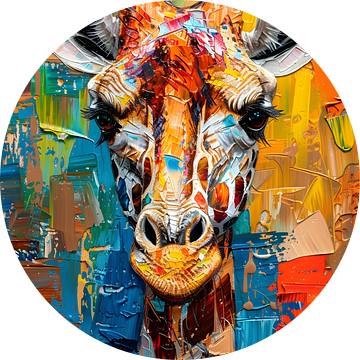 Giraffe Schilderij | Giraf Schilderij | Abstract Schilderij