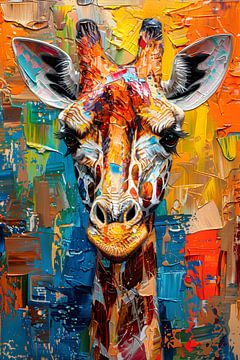 Peinture Girafe | Peinture Girafe | Peinture abstraite sur AiArtLand
