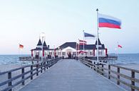 Seebruecke in Ahlbeck bij zonsondergang, Ahlbeck, eiland Usedom, Mecklenburg-Vorpommern, Duitsland,  van Torsten Krüger thumbnail