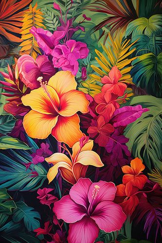 Tropische bloemen achtergrond