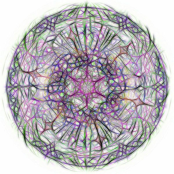 Colorful mandala on white background by Rietje Bulthuis