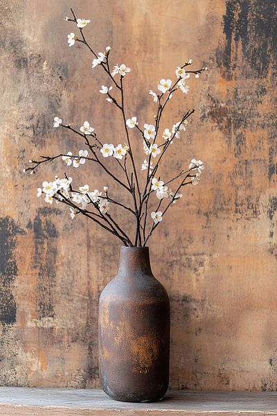 Blossom branches in rustic vase by Imperial Art House