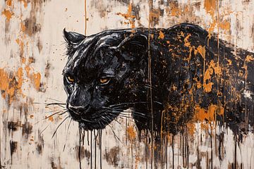Powerful black panther painting by Art & Soul Creations