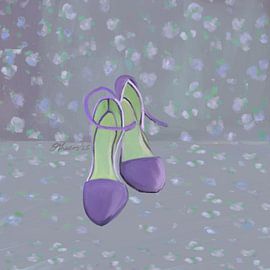 Sierlijke paarsgroene hakken van Osheensgallery