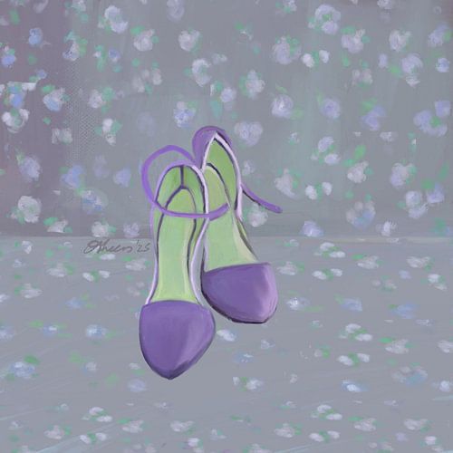 Sierlijke paarsgroene hakken