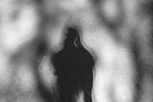 Silhouette eines Porträts in Schwarz-Weiß von Imaginative