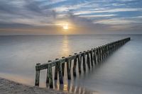 Zonsondergang aan het IJsselmeer bij Hindeloopen.