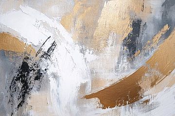 Gouden abstracte texturen op doek van Art & Soul Creations