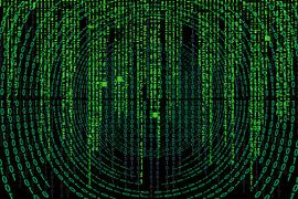 Matrixcode auf einem Bildschirm von Atelier Liesjes