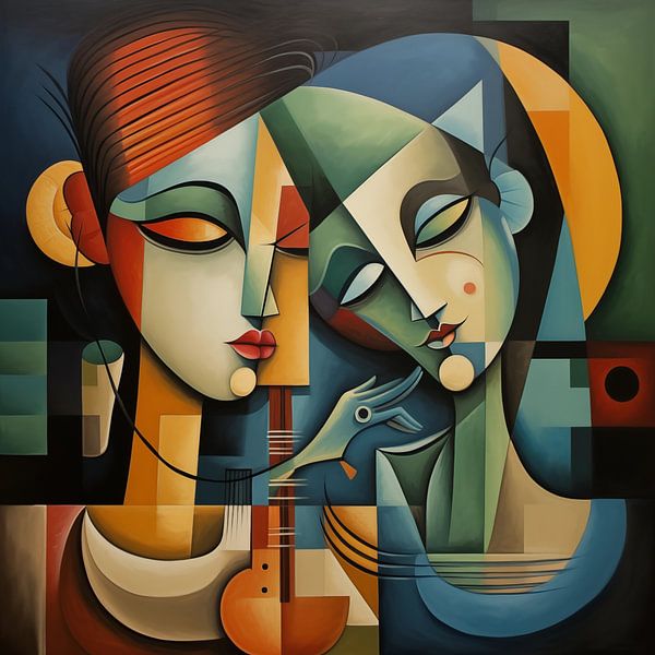 Vrouw en man Kubisme van TheXclusive Art