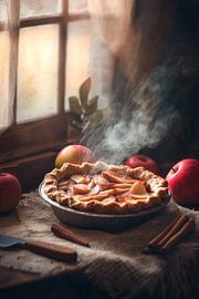 Dampende appeltaart bij het raam van Poster Art Shop