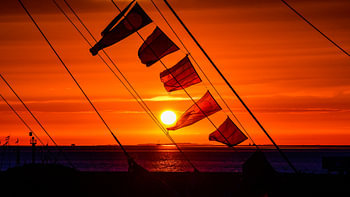 Coucher de soleil de la raison de Harlingen